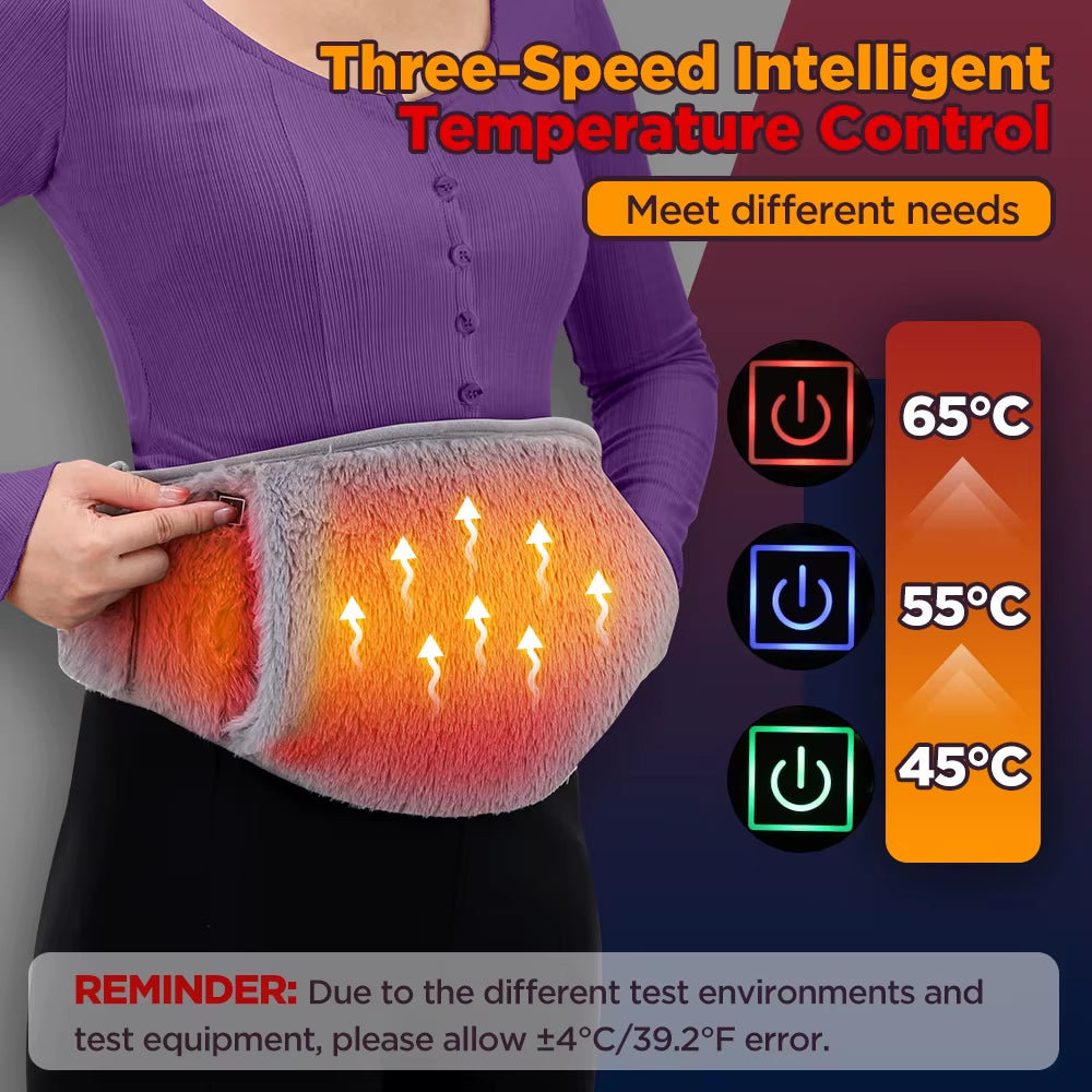 Cold-Proof Uterus Warming Belt Electric Heated Abdomen Waist Warmer Artifact Graphene Heating Stomach Soft Hand Warming Pad
